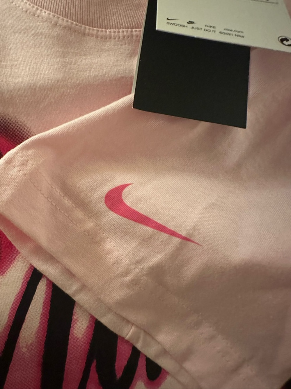 Nike Pink 'Nike Girl' Graphic Short Sleeve Tee - Picture 5 of 7
